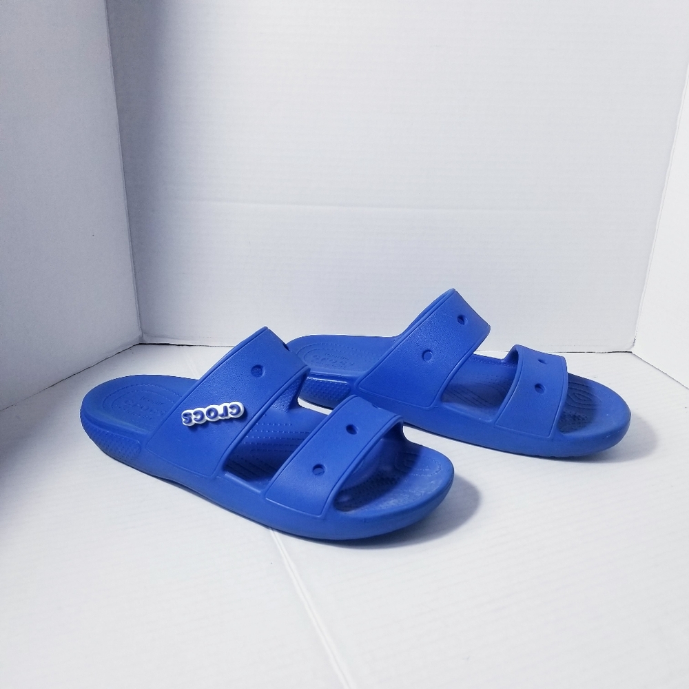 CROCS UNISEX BLUE BOLT SANDALS MEN'S 10 WOMEN'S 12
